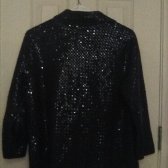 Talbots Sequin Accented Indigo Blue Sweater - Picture 3 of 8